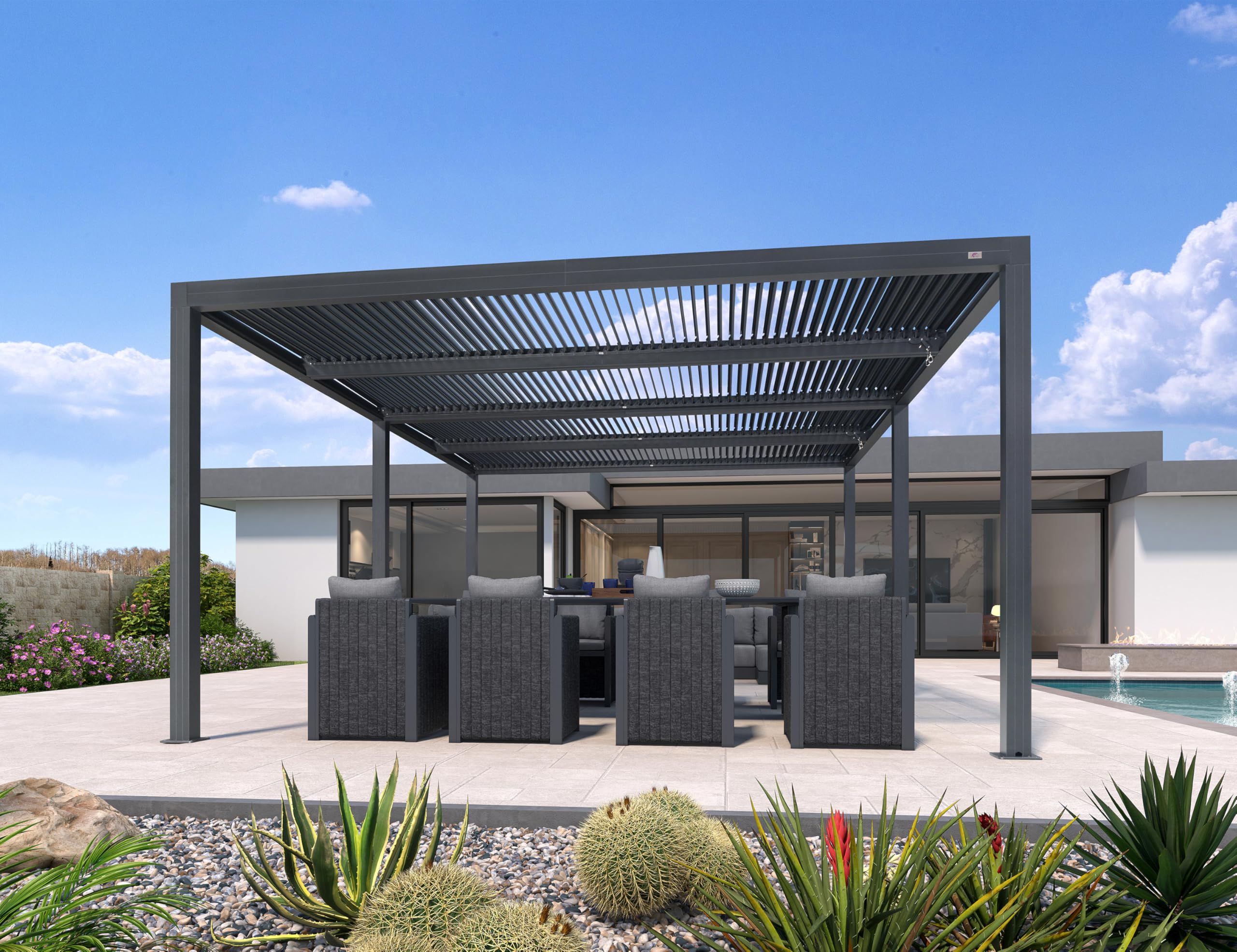 Amazon.com: PURPLE LEAF 14' x 20' Louvered Pergola 94AS Modern